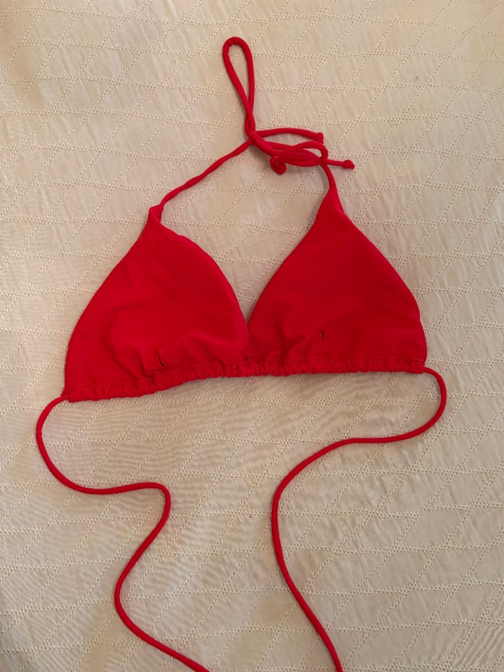 Red triangle string bikini XS